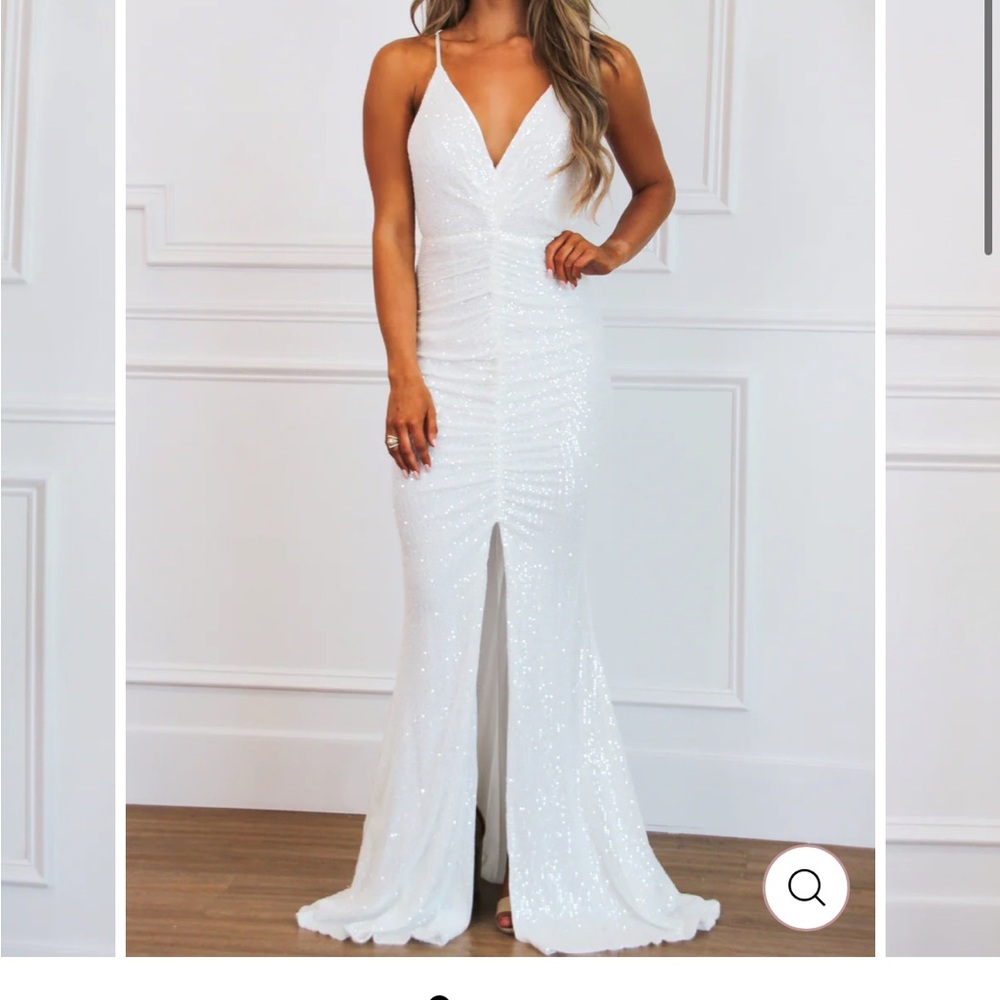 White sequin dress